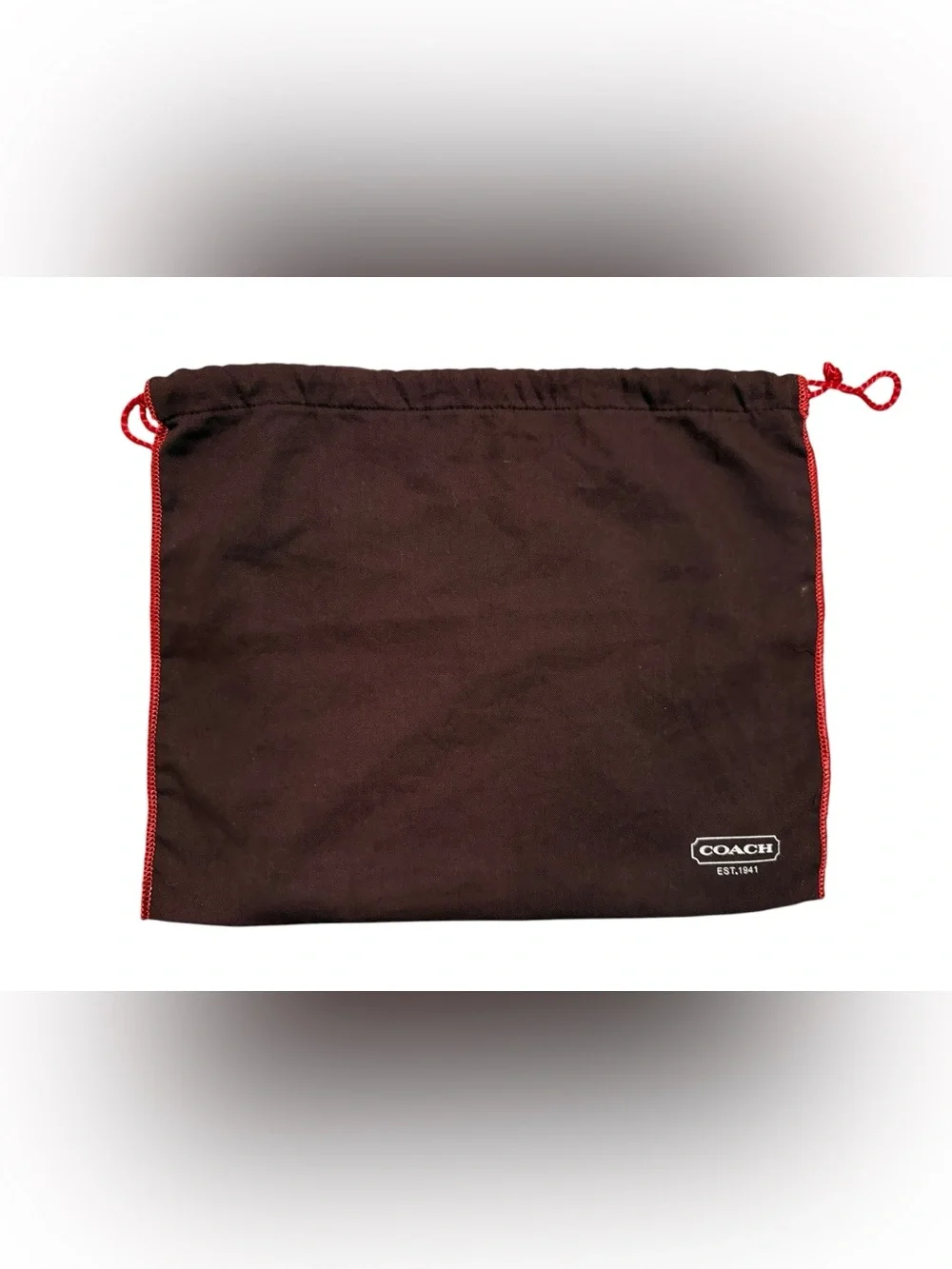 Coach Black Dust Drawstring Pouch with Red Trim